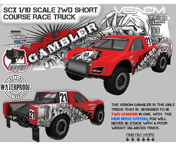 Venom Gambler 1/10 SC BL RTR Truck