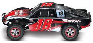 Traxxas Slash Kyle Busch Edition, rcca, radio control, rc car action, side view, red black, photo 4