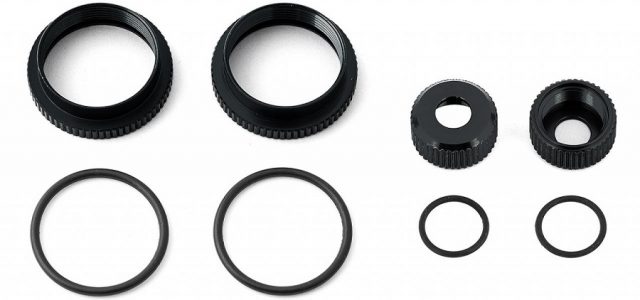 Team Associated 16mm Black Anodized Shock Parts For The RC8B3.2, RC8B3.2e, RC8T3.2 & RC8T3.2e