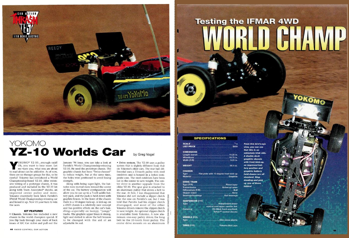 TBT The Team Yokomo YZ-10 Worlds Car is reviewed in November 1996
