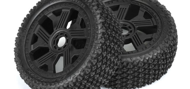 Duratrax Thrasher Front & Rear 1/8 Buggy Tires Pre-Mounted On 17mm Black Ripper Wheels
