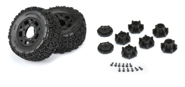 Duratrax Warthog Front & Rear 1/10 Short Course Truck Tires Pre-Mounted On 12/14mm Black Ripper Wheels