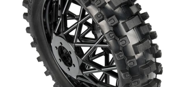Pro-Line Dunlop Geomax MX33 1/4 Front & Rear Tires Pre-Mounted On Black Bullyspoke V2 Bead Wheels